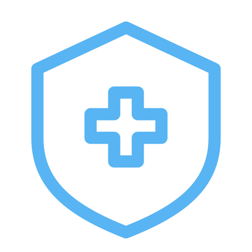 Medical shield icon for hygienic coatings