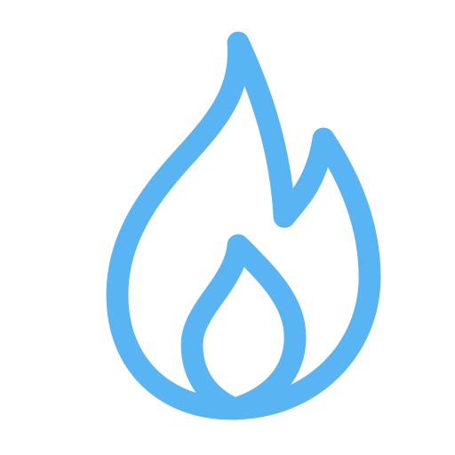 Flame icon for fire-retardant coatings